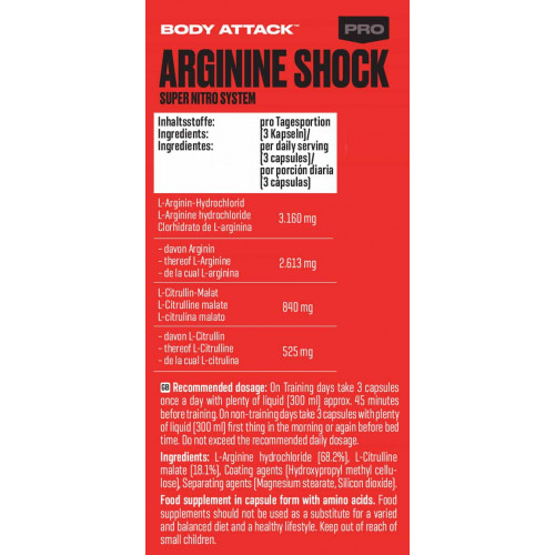 Body Attack Arginine Shock, 80 Kapseln Body Attack Arginine Shock, 80 Kapseln