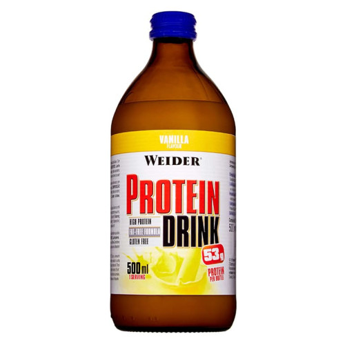 WEIDER Protein Drink 500 ml, 53 g Eiweiß im Glas Vanille WEIDER Protein Drink 500 ml, 53 g Eiweiß im Glas Vanille
