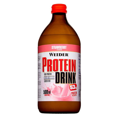 WEIDER Protein Drink 500 ml, 53 g Eiweiß im Glas Erdbeere WEIDER Protein Drink 500 ml, 53 g Eiweiß im Glas Erdbeere