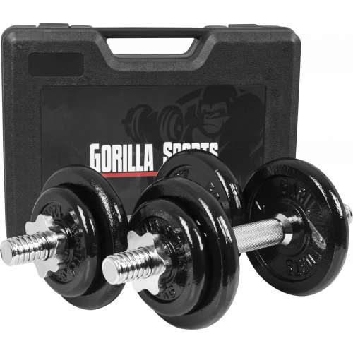 Gorilla Sports Kurzhantelset 20 kg + Koffer Gorilla Sports Kurzhantelset 20 kg + Koffer