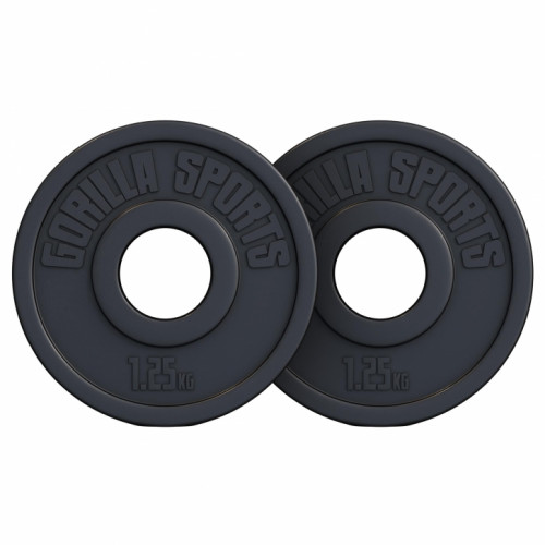Gorilla Sports Olympic Kunststoffbeschichtete Zementscheibe 1,25 kg – 15 kg 50/51 mm SET 2,5 KG (2x1,25kg) Gorilla Sports Olympic Kunststoffbeschichtete Zementscheibe 1,25 kg – 15 kg 50/51 mm SET 2,5 KG (2x1,25kg)