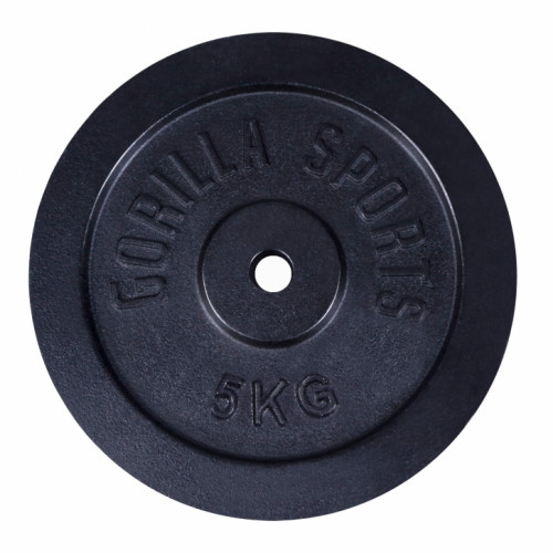 Gorilla Sports Gusseisen-Langhantelscheibe, 0,5 kg – 30 kg, 30/31 mm Gorilla Sports Gusseisen-Langhantelscheibe, 0,5 kg – 30 kg, 30/31 mm