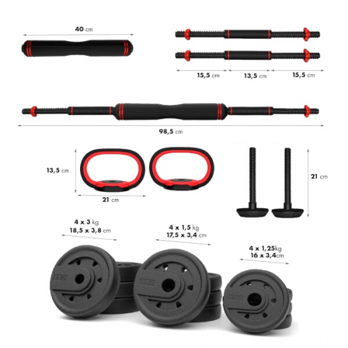 Hantelset HMS SGX120 Pro 6 in 1, 20 kg Hantelset HMS SGX120 Pro 6 in 1, 20 kg