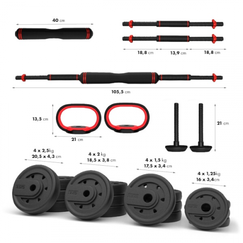 Hantelset HMS SGX130 Pro 6 in 1, 30 kg Hantelset HMS SGX130 Pro 6 in 1, 30 kg