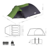 HMS NC6012 Campingzelt Trekker NILS Camp, grün-grau HMS NC6012 Campingzelt Trekker NILS Camp, grün-grau