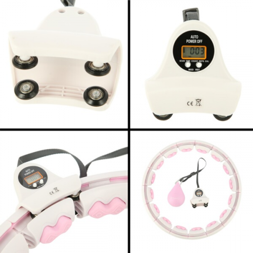 Massage-Hula-Hoop-Reifen mit Gewicht und Zähler HMS HHW06, rosa 
