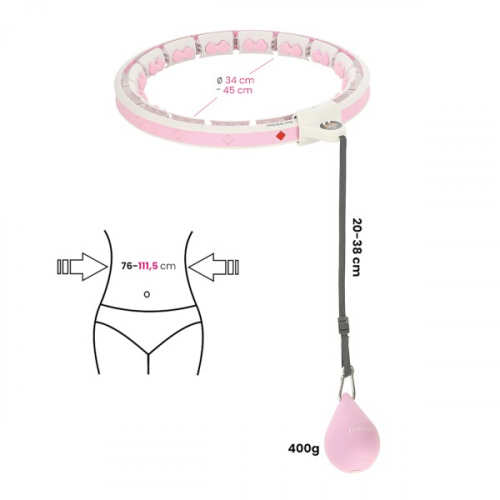 Massage-Hula-Hoop-Reifen mit Gewicht und Zähler HMS HHW06, rosa 