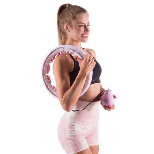 Massage-Hula-Hoop-Reifen mit Gewicht und Zähler HMS HHW06, rosa 