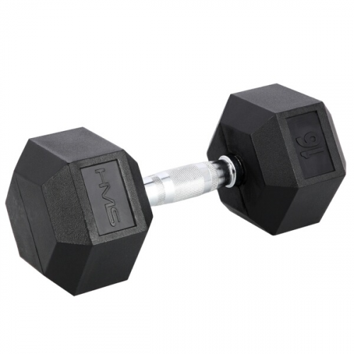 Čierna hexagonálna činka jednoručka HMS 16 kg Čierna hexagonálna činka jednoručka HMS 16 kg