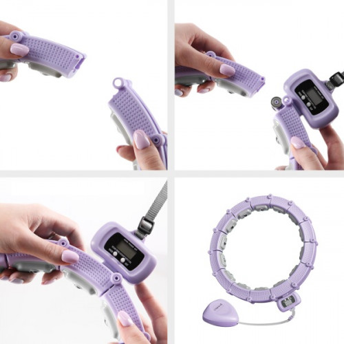 Massage-Hula-Hoop mit Gewichten und Zähler HMS HHM14, lila Massage-Hula-Hoop mit Gewichten und Zähler HMS HHM14, lila