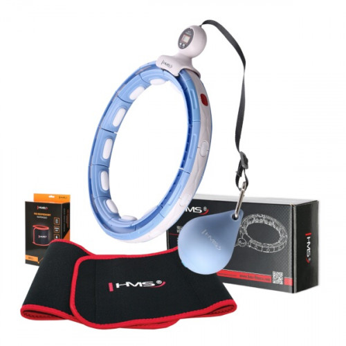 HMS Set HHM15 Hula-Hoop-Reifen mit Magneten und Zähler + Slimming-Gurt BR163, blue HMS Set HHM15 Hula-Hoop-Reifen mit Magneten und Zähler + Slimming-Gurt BR163, blue