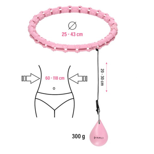 HMS Sada masážní hula hoop HHW02 se závažím a zeštíhlujícího pásu BR163 růžová HMS Sada masážní hula hoop HHW02 se závažím a zeštíhlujícího pásu BR163 růžová