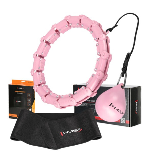 HMS Sada masážní hula hoop HHW02 se závažím a zeštíhlujícího pásu BR163 růžová HMS Sada masážní hula hoop HHW02 se závažím a zeštíhlujícího pásu BR163 růžová