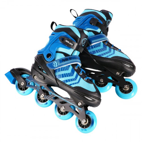 HMS Inlineskates NILS Extreme NH18192A 4-in-1,S(29-33), schwarz-blau S(29-33) HMS Inlineskates NILS Extreme NH18192A 4-in-1,S(29-33), schwarz-blau S(29-33)