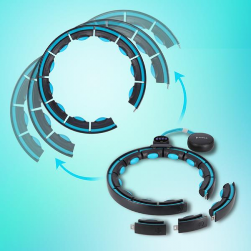 HMS Set Massage Hula Hoop mit Gewicht HHM17 und Bauchgurt BR163, schwarz/türkis HMS Set Massage Hula Hoop mit Gewicht HHM17 und Bauchgurt BR163, schwarz/türkis