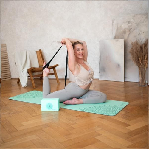 HMS Menthol Yoga-Set – Matte YM10, Yoga-Block KJ02 und Gurt SJ01 