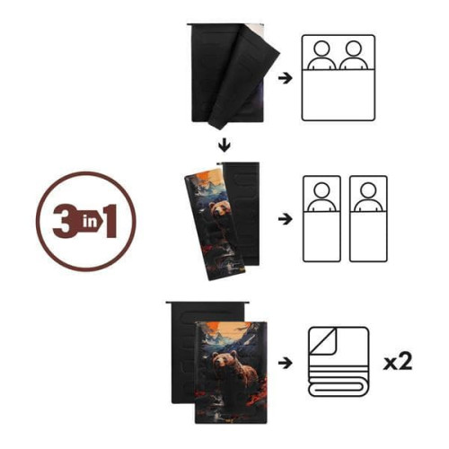 HMS 3-in-1-Schlafsack Nils Camp, Bär HMS 3-in-1-Schlafsack Nils Camp, Bär