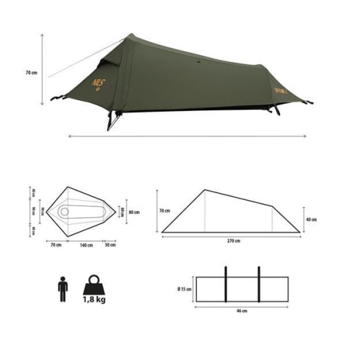 HMS NC2501 Nils Camp Skyair 1 Ultra Light grün HMS NC2501 Nils Camp Skyair 1 Ultra Light grün