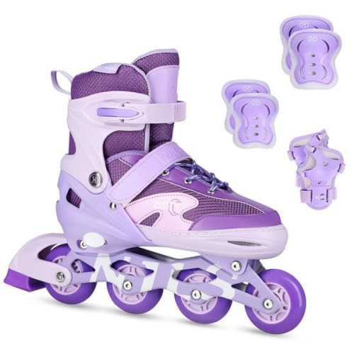 HMS NA0189 LED-Rollerbladeset mit Schutzpolstern Moonbeam Nils Extreme violett M(35-38) HMS NA0189 LED-Rollerbladeset mit Schutzpolstern Moonbeam Nils Extreme violett M(35-38)