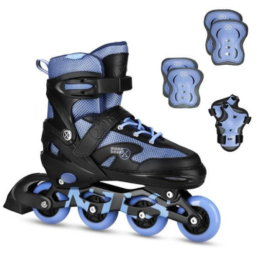 HMS NA0189 LED-Rollerbladeset mit Schutzpolstern Moonbeam Nils Extreme blue HMS NA0189 LED-Rollerbladeset mit Schutzpolstern Moonbeam Nils Extreme blue