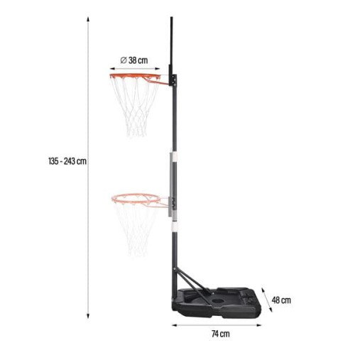 HMS Basketballkorb NILS ZDK001 bis 2,43 m HMS Basketballkorb NILS ZDK001 bis 2,43 m