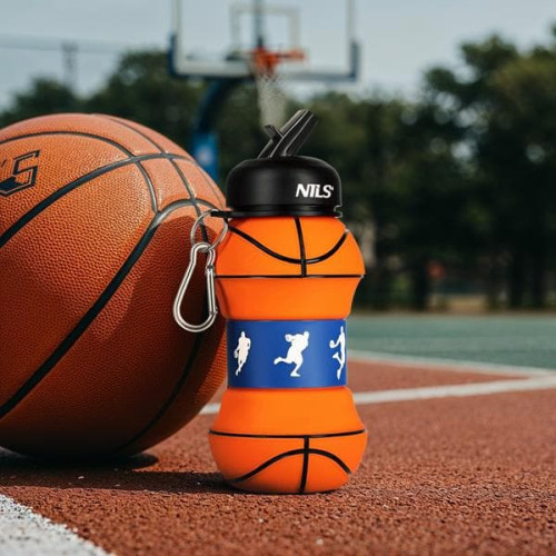 NC4104 silikónová fľaša na vodu 550ML NILS CAMP basketbal NC4104 silikónová fľaša na vodu 550ML NILS CAMP basketbal