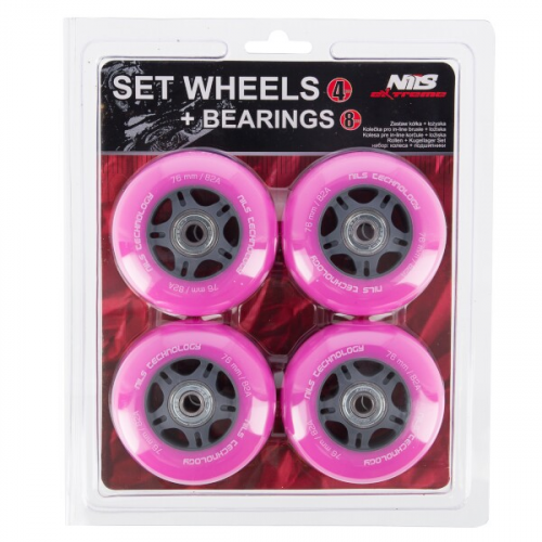 PU-Skate-Räder NILS EXTREME mit ABEC 7-Lagern, 76 x 24 mm, rosa PU-Skate-Räder NILS EXTREME mit ABEC 7-Lagern, 76 x 24 mm, rosa