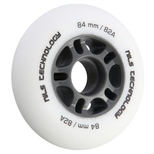 Matte Skate-Rollen NILS Extreme PU 84x24 82A, weiß, 4 Stk Matte Skate-Rollen NILS Extreme PU 84x24 82A, weiß, 4 Stk