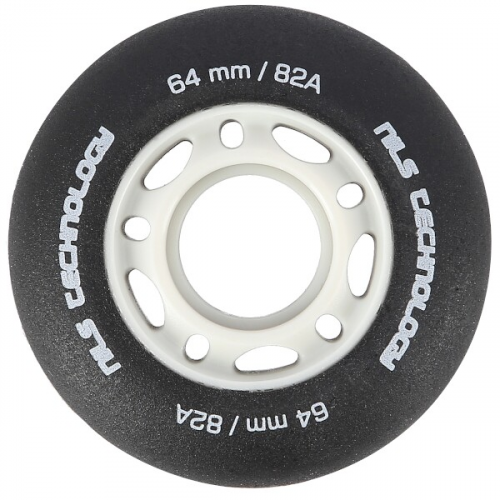 Matte Skate-Rollen NILS Extreme PU 64x24 82A, schwarz, 4 Stk Matte Skate-Rollen NILS Extreme PU 64x24 82A, schwarz, 4 Stk