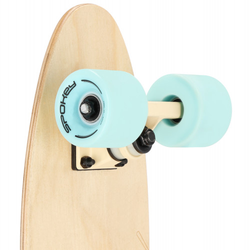 Spokey WOO-FISH Holz-Pennyboard 56x15 cm, ABEC7, hellblau 