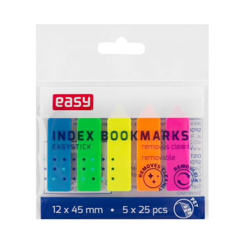 Spokey-Lesezeichen aus Kunststoff, 45 x 12 mm, Neon-Mix in 5 Farben, 25 Stück 