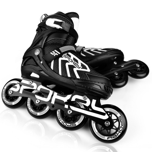 Spokey KHAN Rollschuhe, Schwarz und Weiß, ABEC7 Carbon, Größe 35-38 Spokey KHAN Rollschuhe, Schwarz und Weiß, ABEC7 Carbon, Größe 35-38